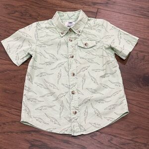 Old Navy Green Alligator Print Button-Up Shirt